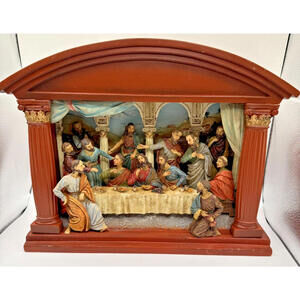 The Last Supper, Diorama Mantlepiece, 3D, Resin, Hand Painted, Very Heavy